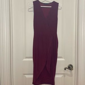 stretchy maroon dress